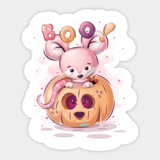 Mouse in pumpkin Sticker